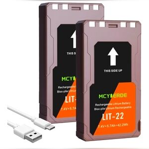 2-Pack LIT-22 Battery Replacement 5700mAh SPYPOINT Trail Cameras NEW IN BOX